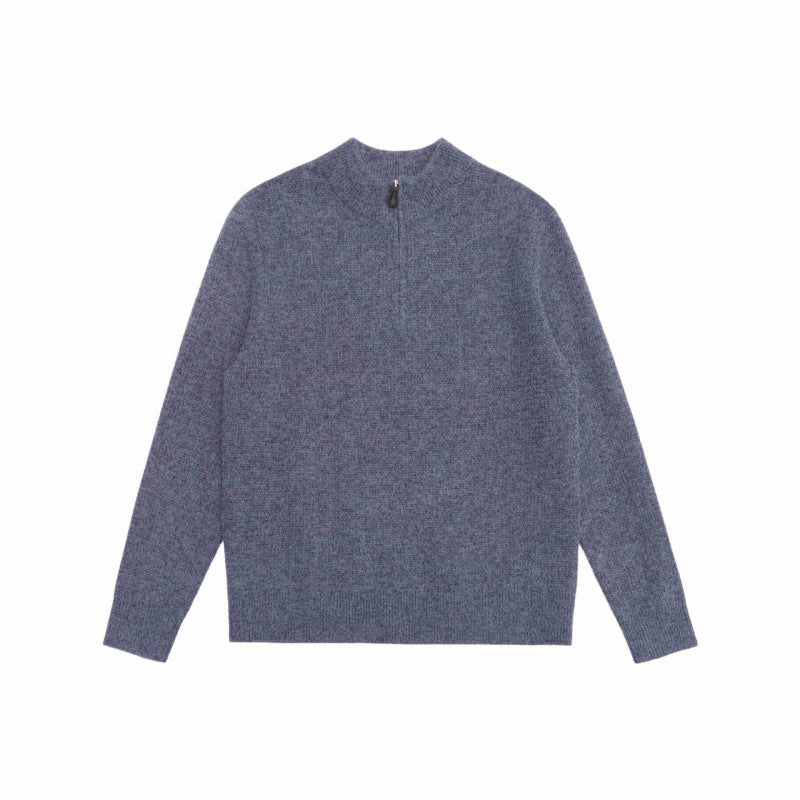 Herren Strukturstrick-Pullover mit Halbreißverschluss, Stehkragen und Oversize-Silhouette Echo Archiv