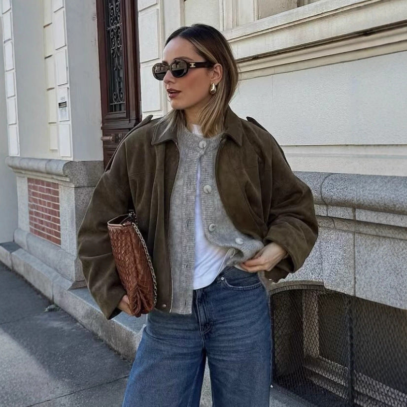 Damen Kurze Oversize‑Jacke im Cape‑Look mit ballonförmigem Saum Echoarchiv