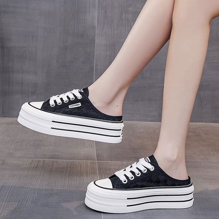 Damen Plattform Sneaker mit luftiger Canvas-Oberfläche und rutschfester Sohle Echo Archiv