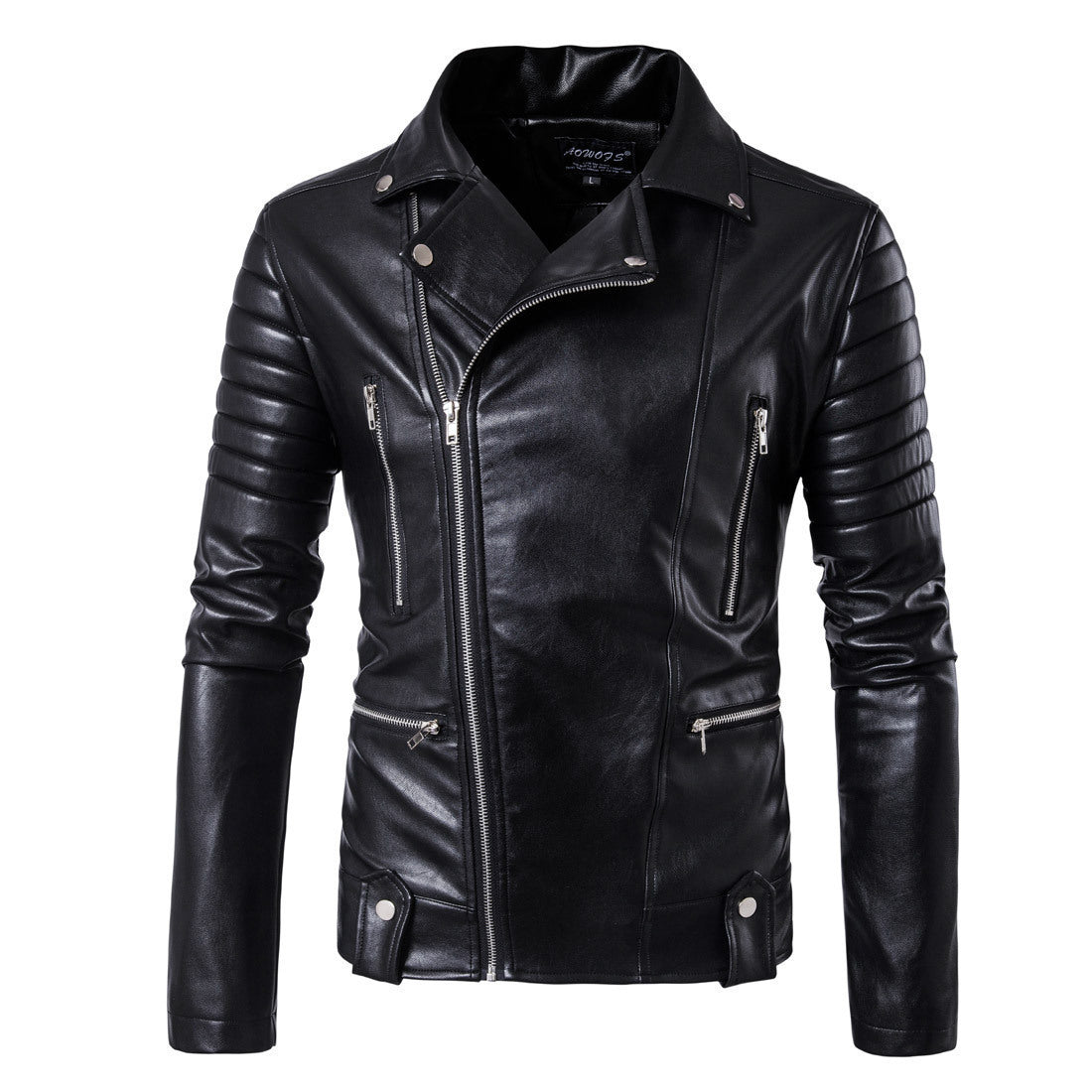 Herren Bikerjacke aus hochwertigem Leder mit innovativen Steppdetails – Valtoré