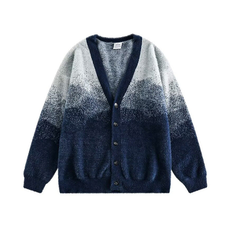 Damen Gemütliche Strickjacke mit Knopfleiste und V-Ausschnitt Echoarchiv