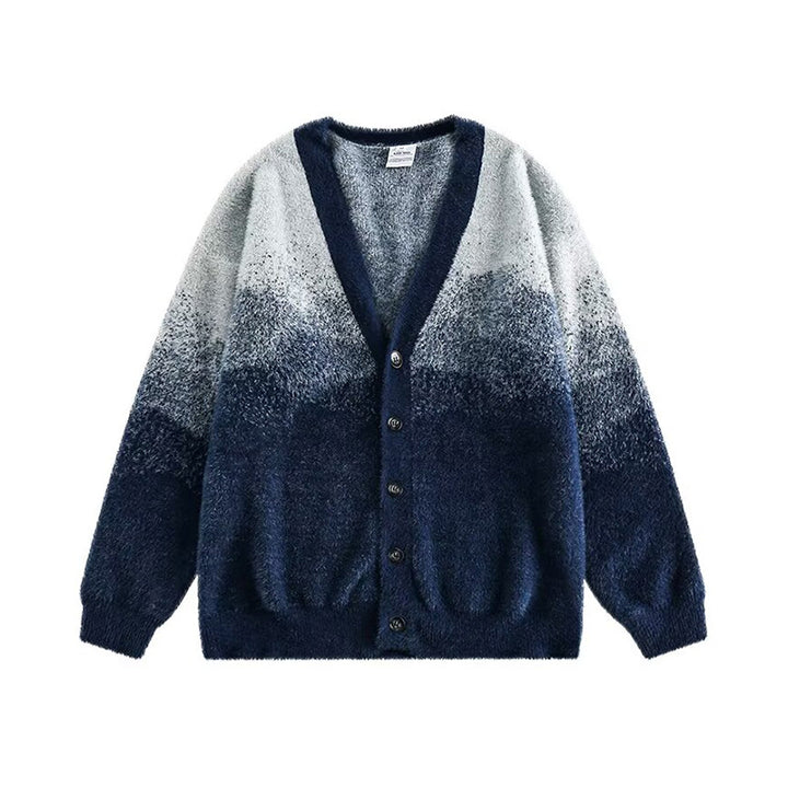 Damen Gemütliche Strickjacke mit Knopfleiste und V-Ausschnitt Echoarchiv