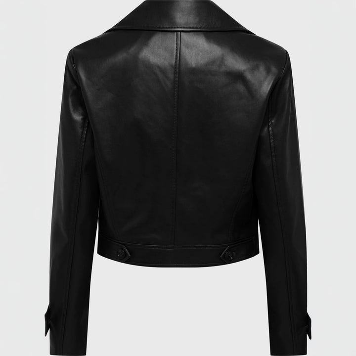 Damen Cropped Lederjacke Echo Archiv