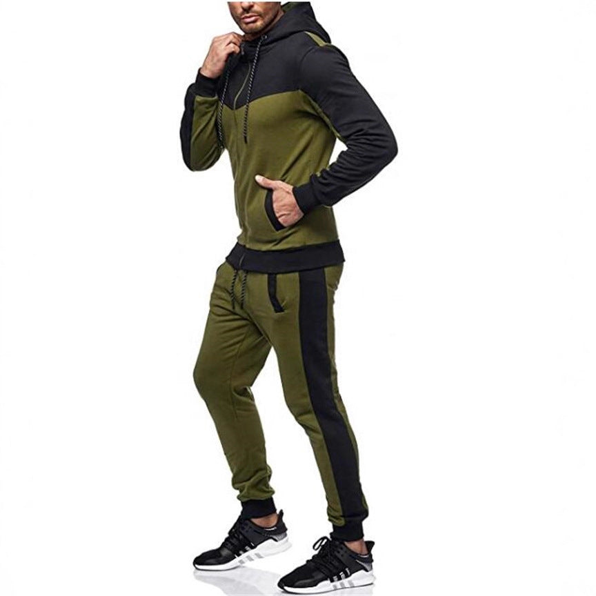 Herren Sportliches Trainingsanzug-Set mit Kapuze und stylischen Kontrastnähten Echoarchiv