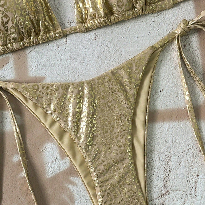 Damen Triangel-Bikini mit glitzerndem Leo-Design Echo Archiv