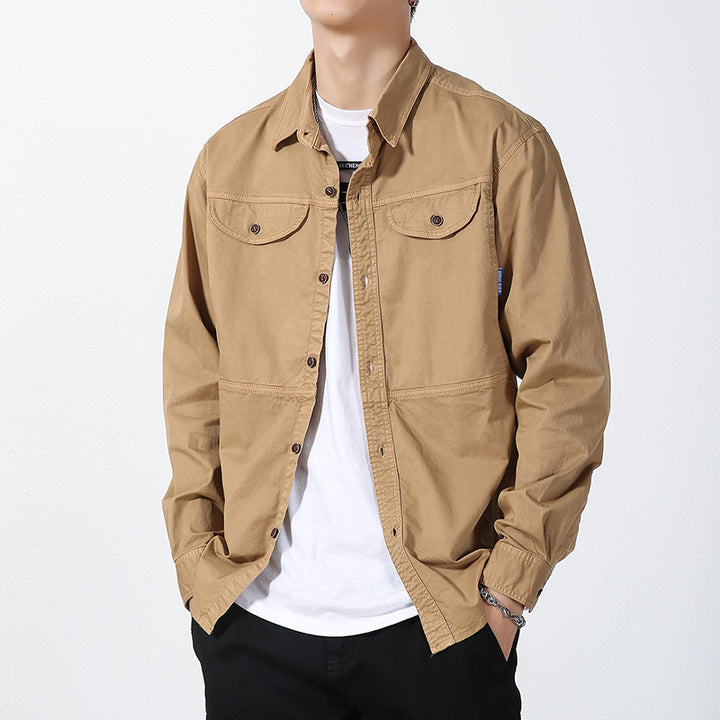 Herren Overshirt aus Baumwoll-Twill mit Brustklappen und entspanntem Regular-Fit Echo Archiv