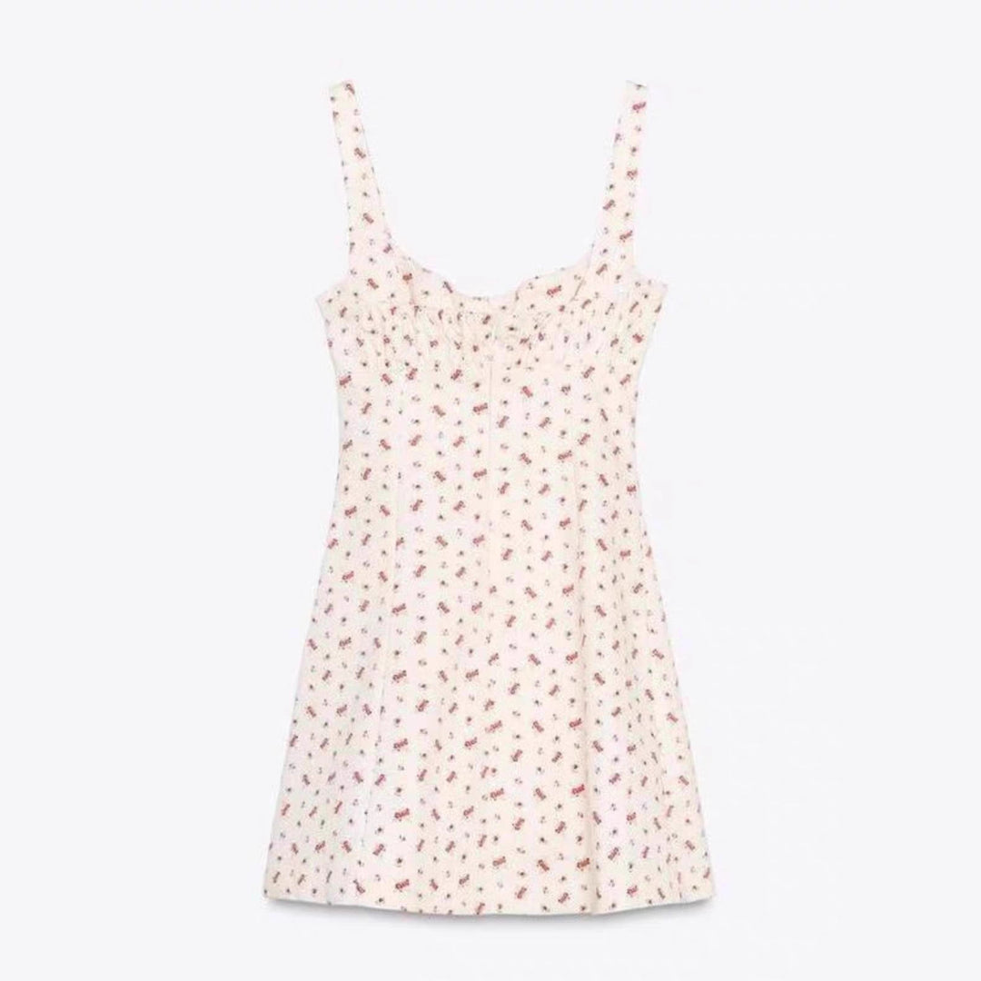 Damen Minikleid mit zartem Blumenmuster und schmalen Trägern Echo Archiv