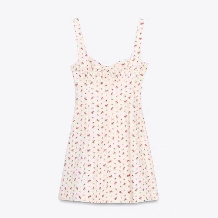 Damen Minikleid mit zartem Blumenmuster und schmalen Trägern Echo Archiv
