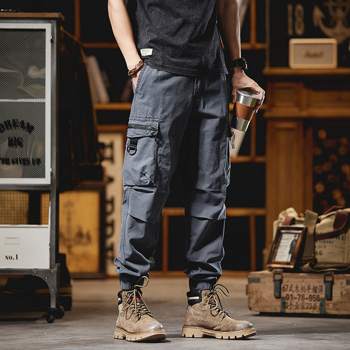 Herren Multifunktionale Cargo-Jogginghose mit D-Ringen, Reißverschluss‑Klappen und elastischen Bündchen Echo Archiv