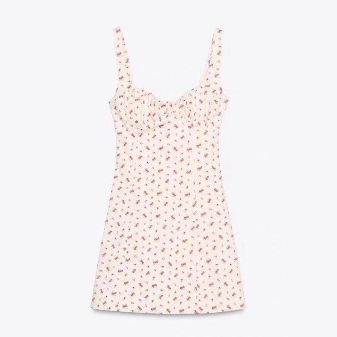 Damen Minikleid mit zartem Blumenmuster und schmalen Trägern Echo Archiv
