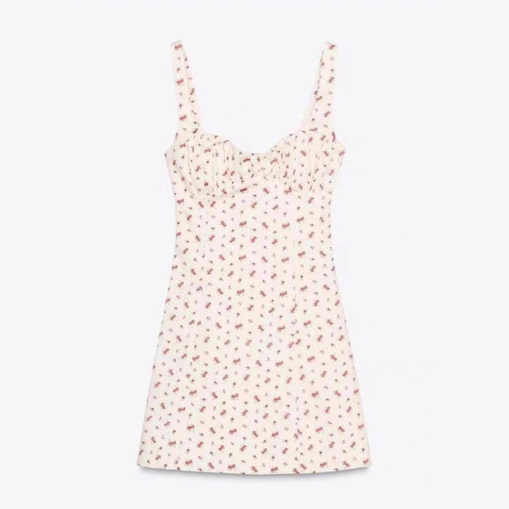 Damen Minikleid mit zartem Blumenmuster und schmalen Trägern Echo Archiv