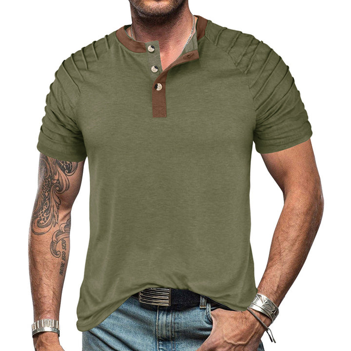 Herren Poloshirt mit gesteppten Ärmeln und modischen Knopfdetails Echoarchiv