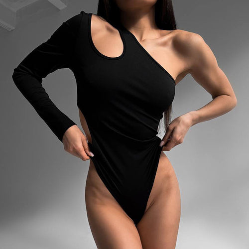 Damen Off-Shoulder Bodysuit mit asymmetrischem Schnitt Echo Archiv