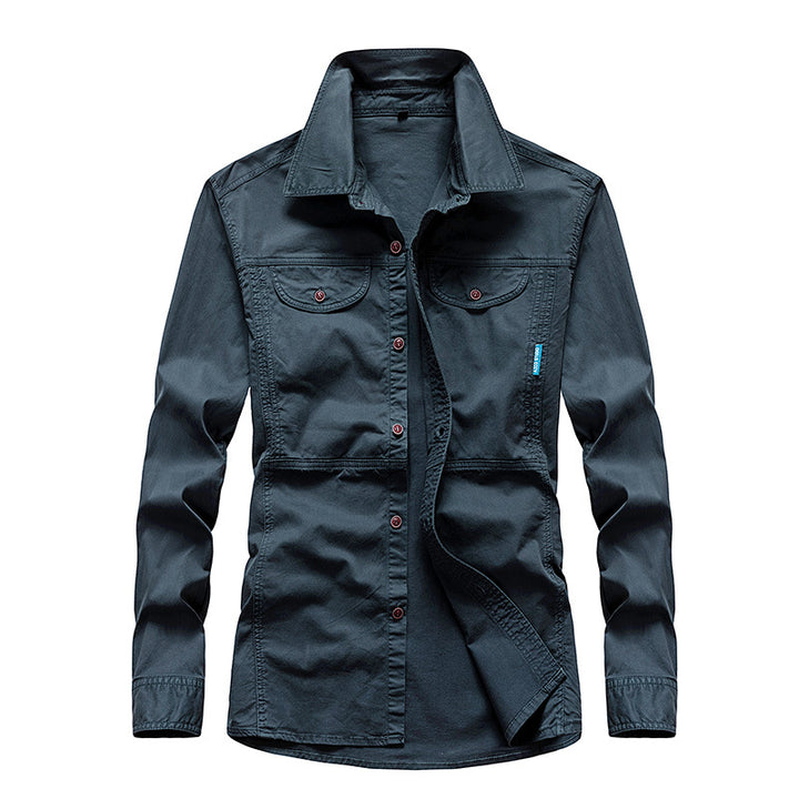 Herren Leichtes Canvas-Fieldshirt mit Brustklappen und Hemdkragen Echo Archiv