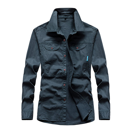 Herren Leichtes Canvas-Fieldshirt mit Brustklappen und Hemdkragen Echo Archiv