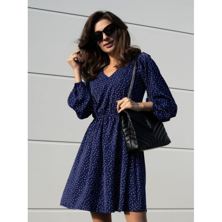 Damen Minikleid mit elegantem V-Ausschnitt und voluminösen Ärmeln Echo Archiv