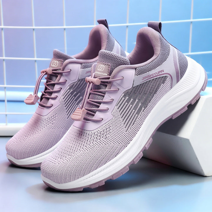 Damen nan leichter atmungsaktiver Strick-Walking-Sneaker mit Schnellzug-Kordel und gedämpfter EVA-Zwischensohle Echo Archiv