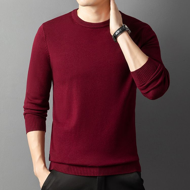 Herren eleganter Rundhals-Pullover aus feiner Baumwolle Echoarchiv