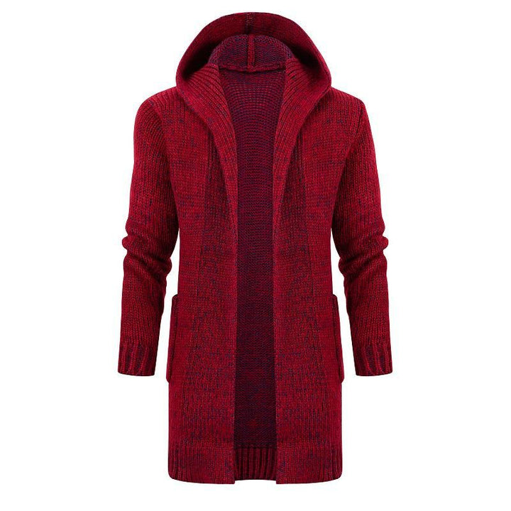 Damen Langer Kapuzen‑Strickcardigan mit tiefer Rippenstruktur und aufgesetzten Taschen Echo Archiv