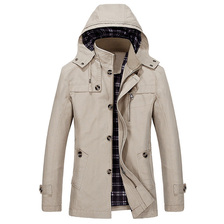 Herren nan wasserabweisende Kapuzen-Fieldjacke mit kariertem Thermofutter, verdeckter Reißverschlussleiste und funktionalen Taschen Echo Archiv