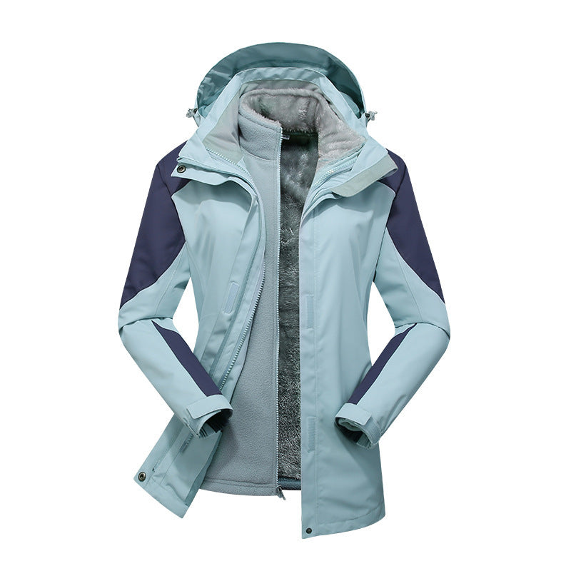 Damen Modulare Softshell-Regenjacke mit herausnehmbarer Fleece-Innenjacke und verstellbarer Kapuze – Célinea