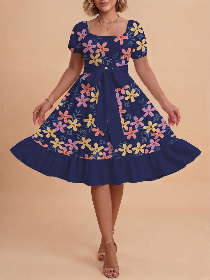 Damen Verspieltes Maxikleid mit Bärenmuster und taillierbarem Band Echo Archiv