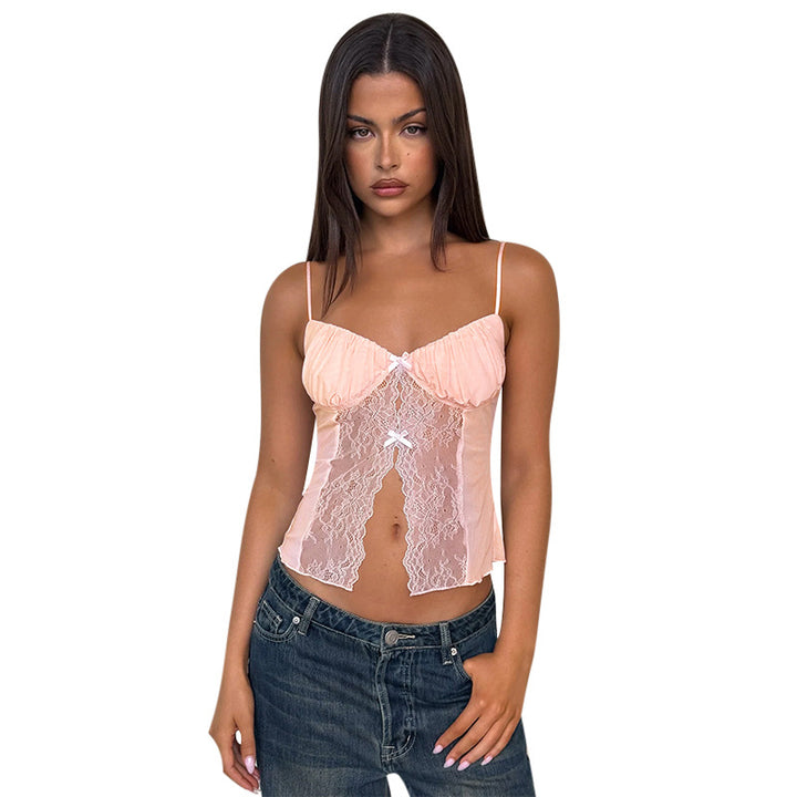 Damen Spitzen-Camisole mit Dekorativen Schleifendetails Echo Archiv