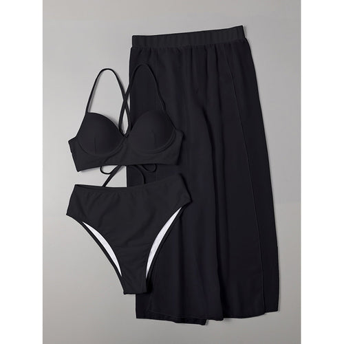 Damen Bikini-Set mit hochgeschnittenem Höschen und luftiger Wickelrock Echo Archiv