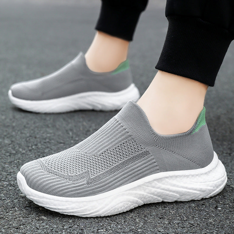 Damen nan nahtloser Strick-Slip-On Komfort-Laufschuh mit sockenähnlichem Schaft und gedämpfter Wellen-EVA-Sohle Echo Archiv