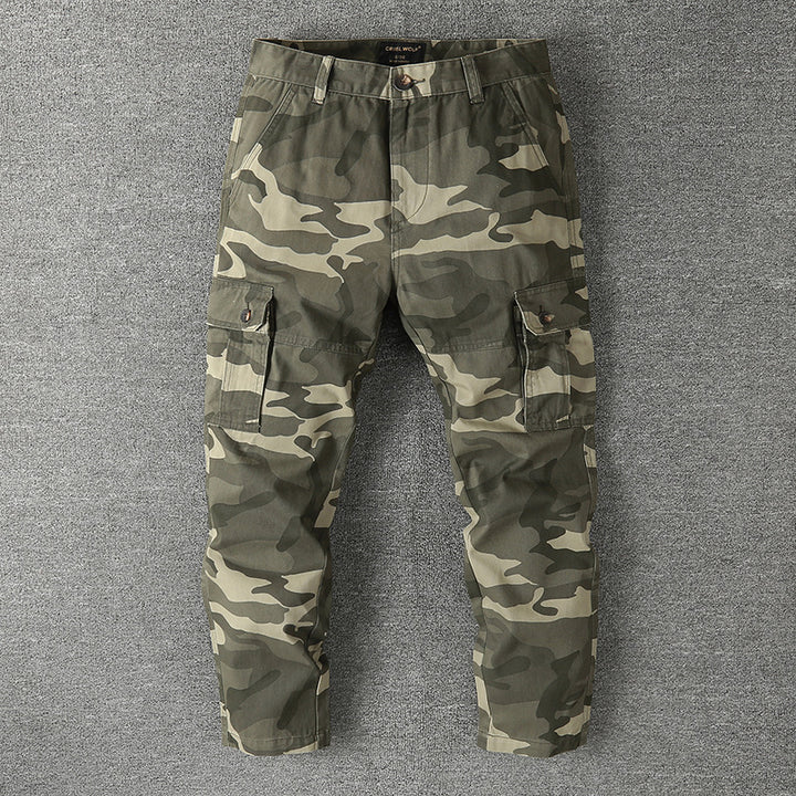 Herren Cargohose mit taktischem Tarnmuster und mehreren Klappentaschen Echoarchiv