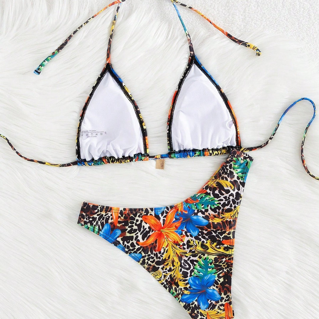 Damen Triangel-Bikini-Set mit lebendigem exotischem Muster Echo Archiv