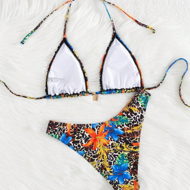 Damen Triangel-Bikini-Set mit lebendigem exotischem Muster Echo Archiv