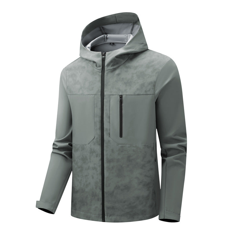 Herren Urbanes Softshell-Hybrid mit wasserabweisender Beschichtung, Kapuze und Brust-Reißverschluss Echo Archiv