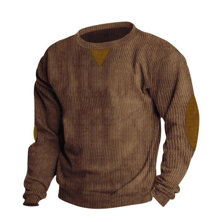 Herren bequemer Strickpullover mit eleganten Ellbogenpatches Echoarchiv