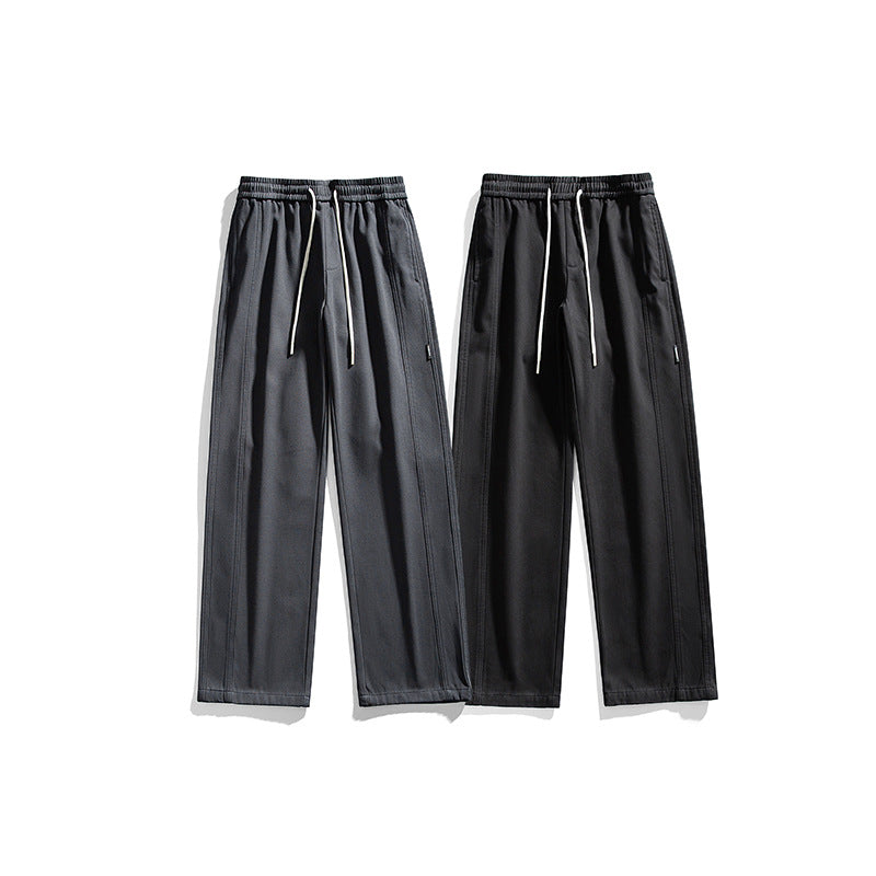 Herren Straight-Cut Freizeit‑Hose mit elastischem Bund, Tunnelzug und dekorativen Nahtpasse Echo Archiv