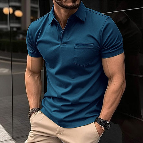 Herren Polohemd mit klassischem Schnitt und praktischer Brusttasche Echoarchiv