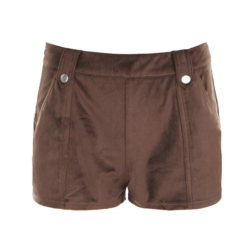 Damen modische Kunstleder Shorts mit eleganten Details Echo Archiv