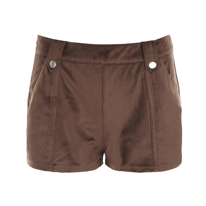 Damen modische Kunstleder Shorts mit eleganten Details Echo Archiv