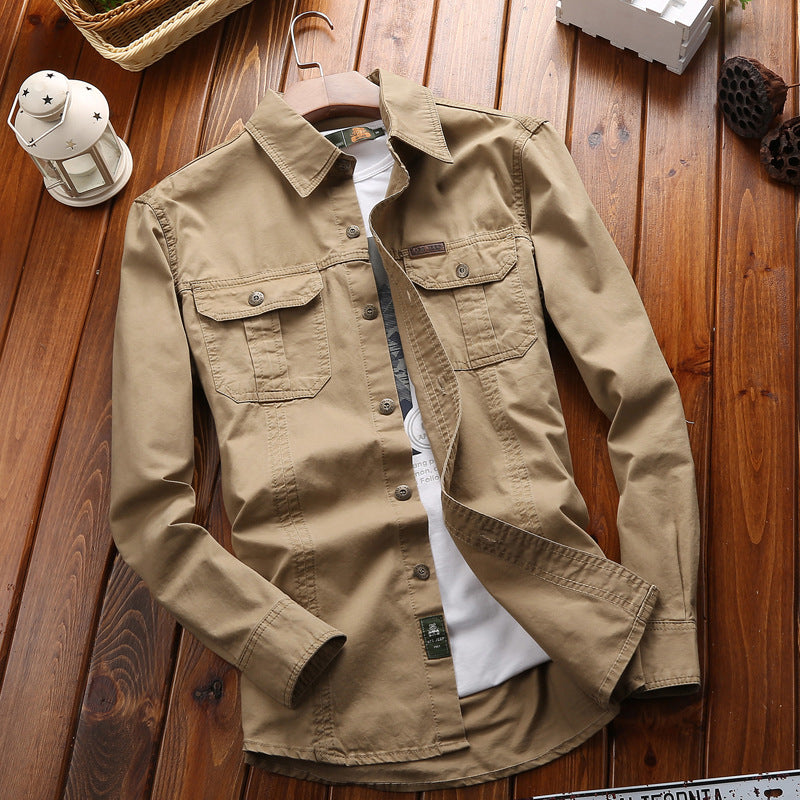 Herren nan vielseitiges Canvas-Overshirt mit Klappbrusttaschen, verstärkten Nähten und regular fit Echo Archiv
