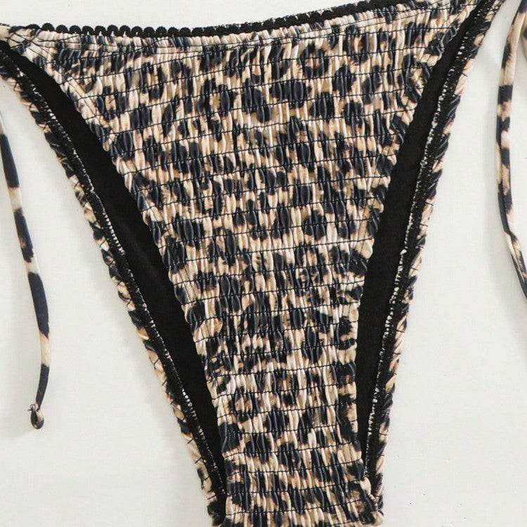 Damen Triangel-Bikini mit modischem Leopardenmuster und seitlichen Bindebändern Echo Archiv