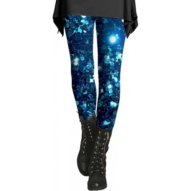 Damen Gemusterte Weihnachtsleggings Echoarchiv