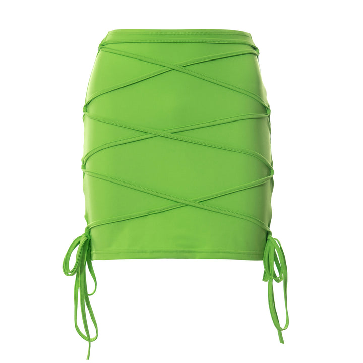 Damen Minirock mit gekreuztem Design und verstellbaren Schnüren Echo Archiv