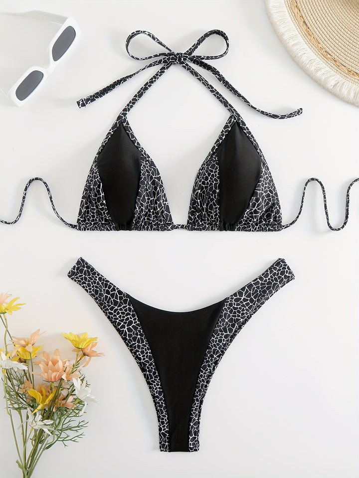Damen Triangel-Bikini mit stilvollem Giraffenmuster Echo Archiv