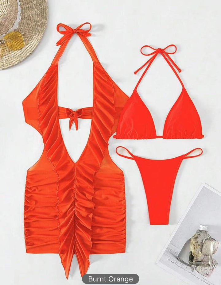 Damen Bikini-Set mit raffiniertem Rüschendesign und verstellbaren Trägern Echo Archiv
