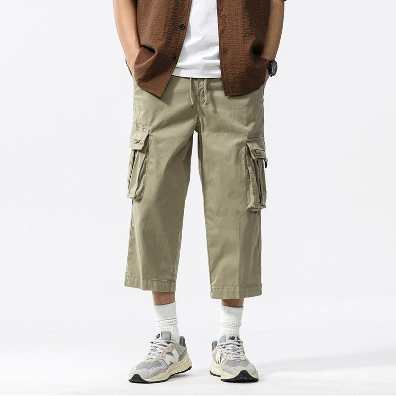 Herren halblange Utility-Cargohose aus Baumwoll-Twill mit weitem Bein und Multifachtaschen Echo Archiv