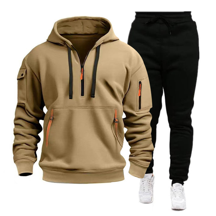 Herren Sportliches Hoodie-Set mit praktischen Reißverschlusstaschen und atmungsaktiven Eigenschaften Echoarchiv