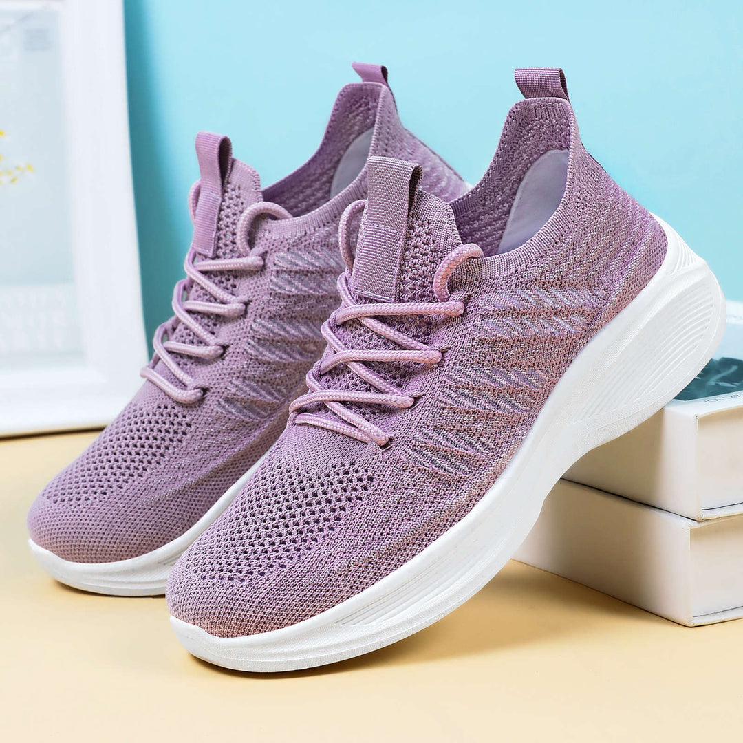 Damen nan ergonomischer Strick-Comfort-Sneaker mit gezielter Belüftung, elastischem Schlupfschaft und stoßabsorbierender Keilsohle Echo Archiv