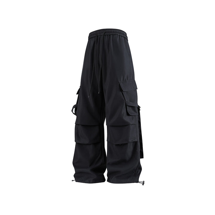 Herren Baggy‑Cargo‑Hose mit modularen Klappfächern, Band‑Details und Kordelbund Echo Archiv