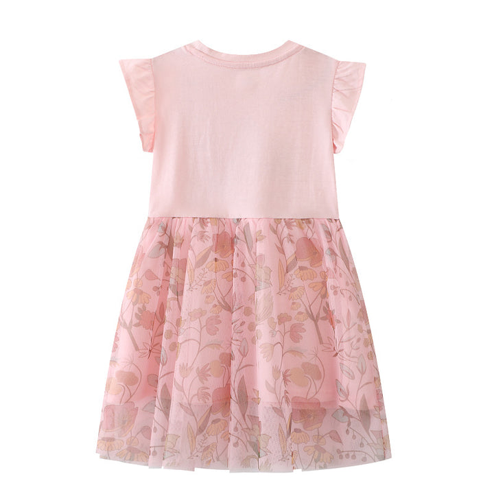 Mädchen Tüllkleid mit floralem Design und zauberhaften Hasenapplikationen Echo Archiv