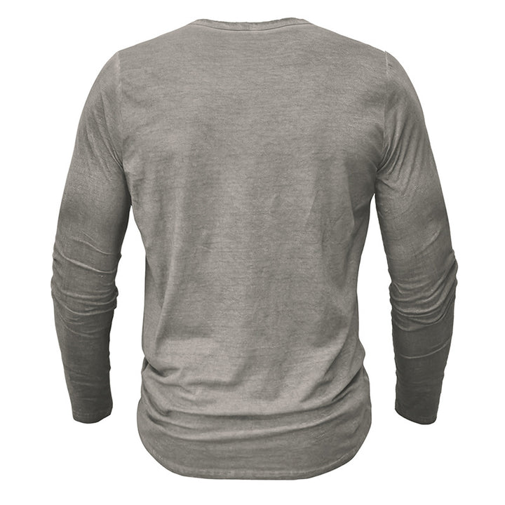 Herren Langarm-Henley-Shirt mit modischem Kragen Echoarchiv